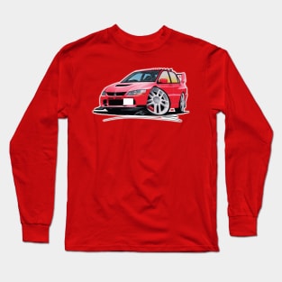 Mitsubishi Evo IX Red Caricature Long Sleeve T-Shirt